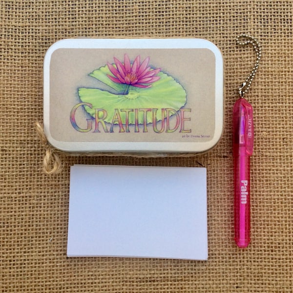 GRATITUDE BOX, Daily Gratitude; prayer box; Lotus art;handmade gift for daughter, niece, friend;dream box; gift for Mom