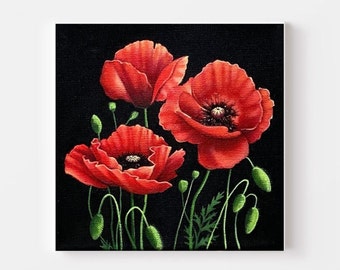 RED POPPIES, reproduction print, Fine Art; floral print, Botanical home decor