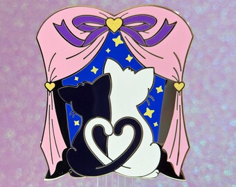 Pin de esmalte de gatitos con sueños a la luz de la luna