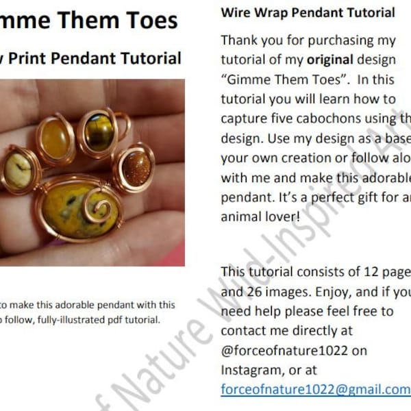 Wire Wrap Paw Print Pendant Tutorial "Gimme Them Toes"