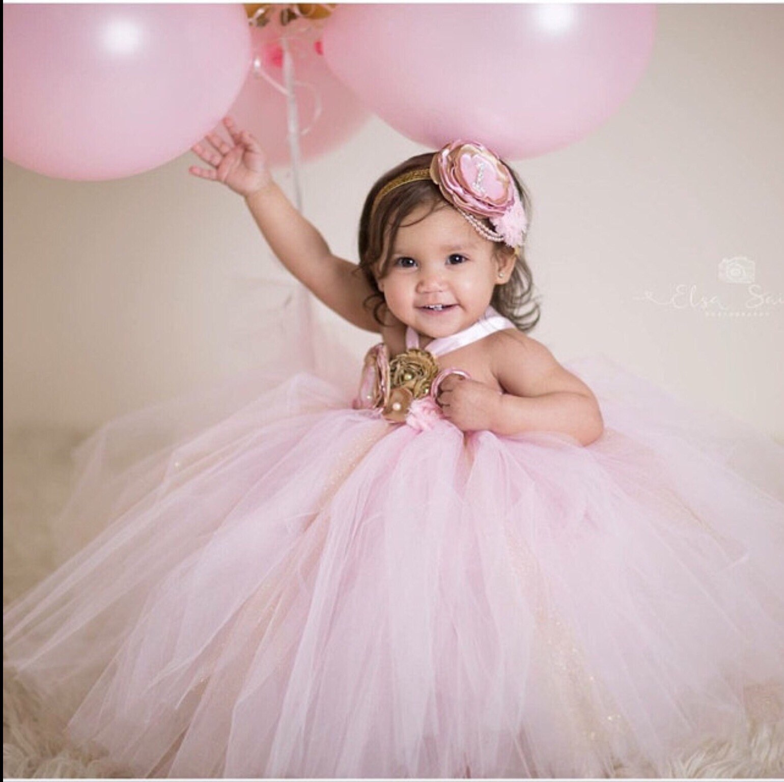 Beautiful baby girl first birthday tutu dress in pink and ...
