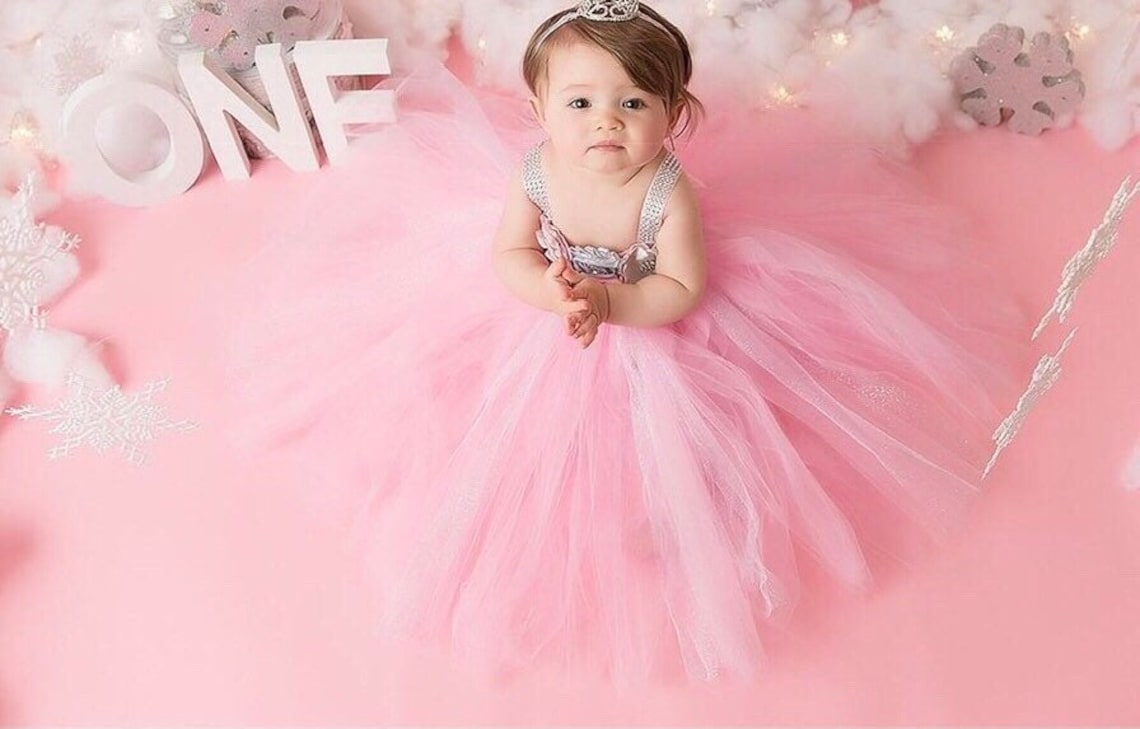 Beautiful Baby Girl First Birthday Tutu Dress in Pink and Etsy