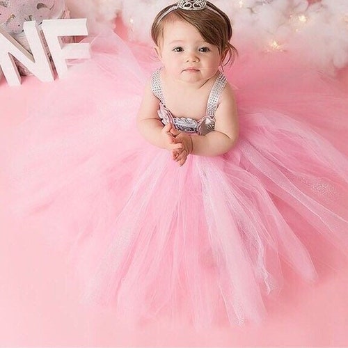 Beautiful Baby First Dress in Pink and -