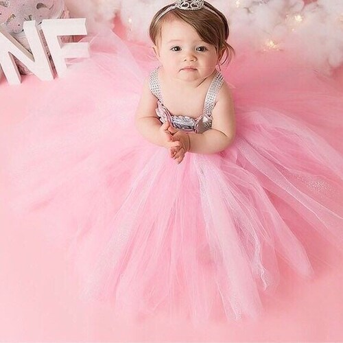 Beautiful Baby Girl First Birthday Tutu Dress in Pink and Etsy