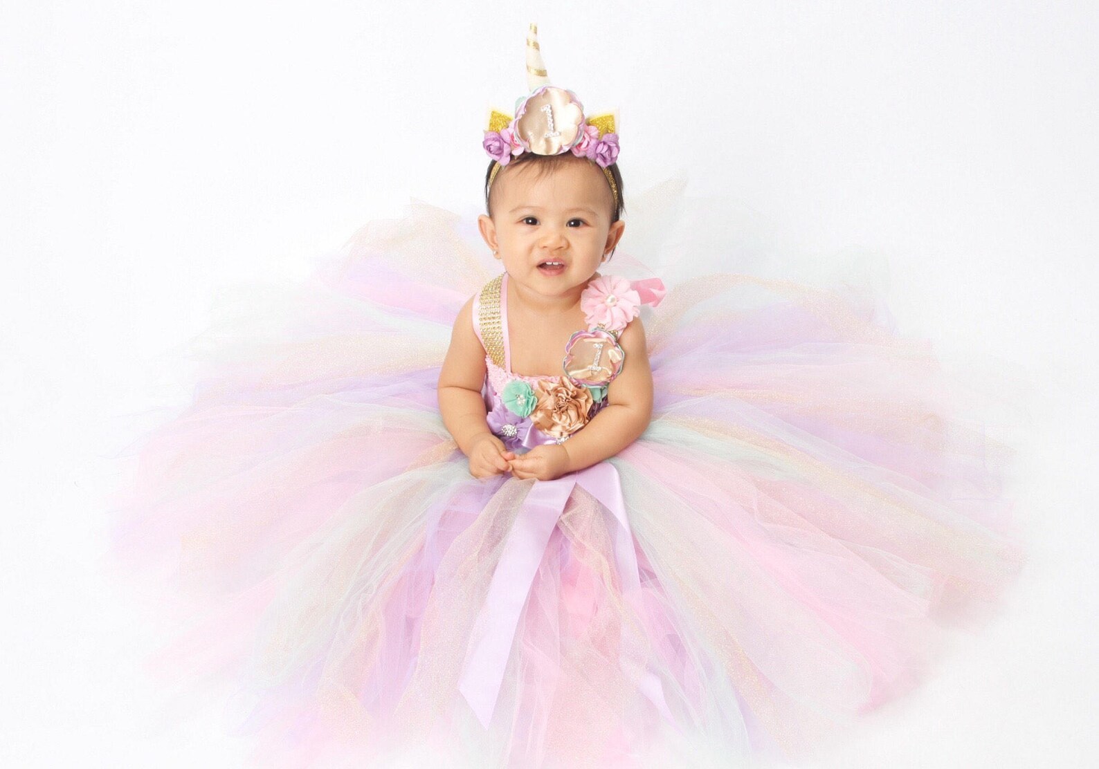 Kids Unicorn Dress Children Fancy Party Costumes Toddler Rainbow Princess Cake Frock For Girls 
