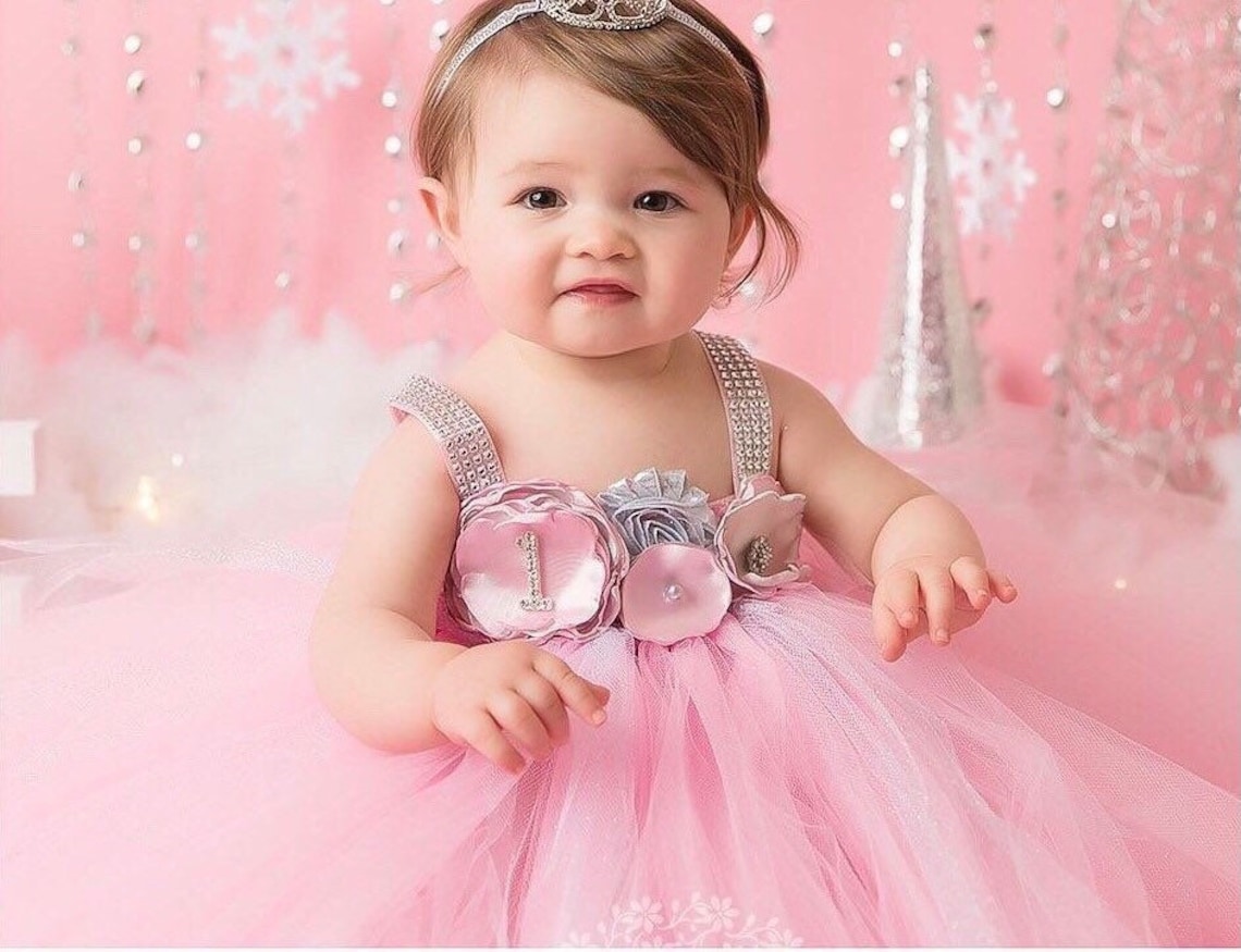 Beautiful Baby Girl First Birthday Tutu Dress in Pink and Etsy