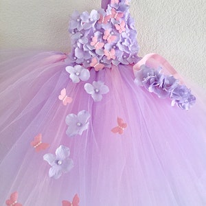 Pink and lavender butterfly tutu dress,smash cake tutu dress,photo prop tutu dress with matching headband for babies 6-18 months