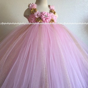 Beautiful Baby Girl First Birthday Tutu Dress in Pink and Gold - Etsy
