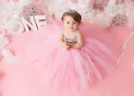 Beautiful baby girl first birthday tutu dress in pink and | Etsy