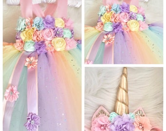 Unicorn Tutu Dress photo Prop Tutu Dress smash Cake Tutu Dress