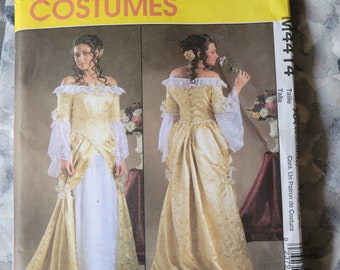 McCalls Sewing Pattern 4414, Uncut, Adult size Large 6-8-10-12, POTC Pirates of the Caribbean Elizabeth Swan Costume, Cosplay Dress