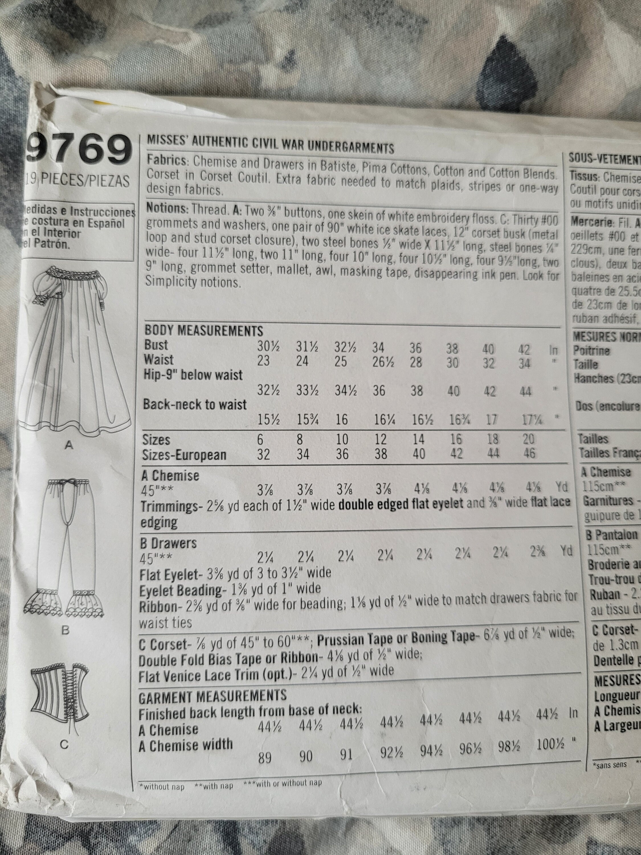 Pattern 9769 Uncut Simplicity Pattern 9769 Civil War Undergarments, the Fashion ...