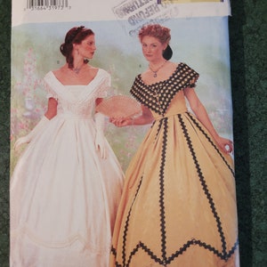 Uncut Butterick 6693, Civil War Dress Costume, Gone with the Wind, Out of Print, Re-enactment costume pattern Size 12 14 16