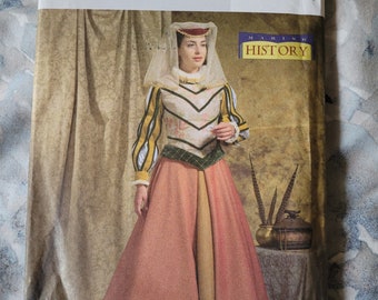 Butterick 4375 sewing Pattern, Uncut, Out of Print, Renaissance Medieval costume pattern Size 14-16-18-20, Cindy Chock