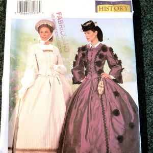 Abito da guerra civile modello Butterick 6694, non tagliato, che fa la storia, taglia 12, 14, 16, costume da rievocazione storica.