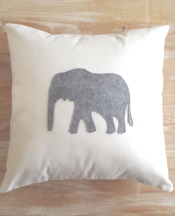 Elephant Safari pillow cover Gray White Elephant Safari pillow cover Gray White