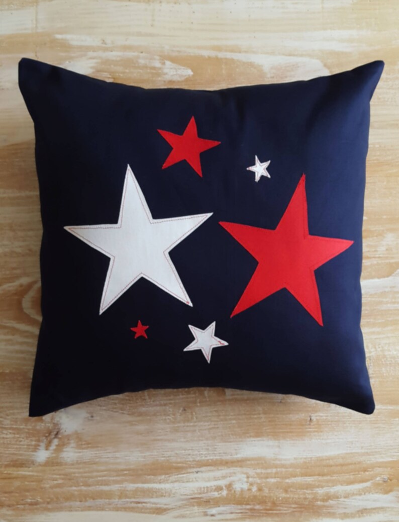 Patriotic pillow cover White Blue DenimNavy 4th of July Etsy