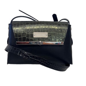 Ibiza bag, small leather bag, black leather bag, green leather purse, , unique leather bag, elegant leather bag, statement leather bag