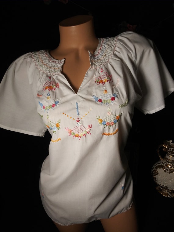 VINTAGE smocking Blouse