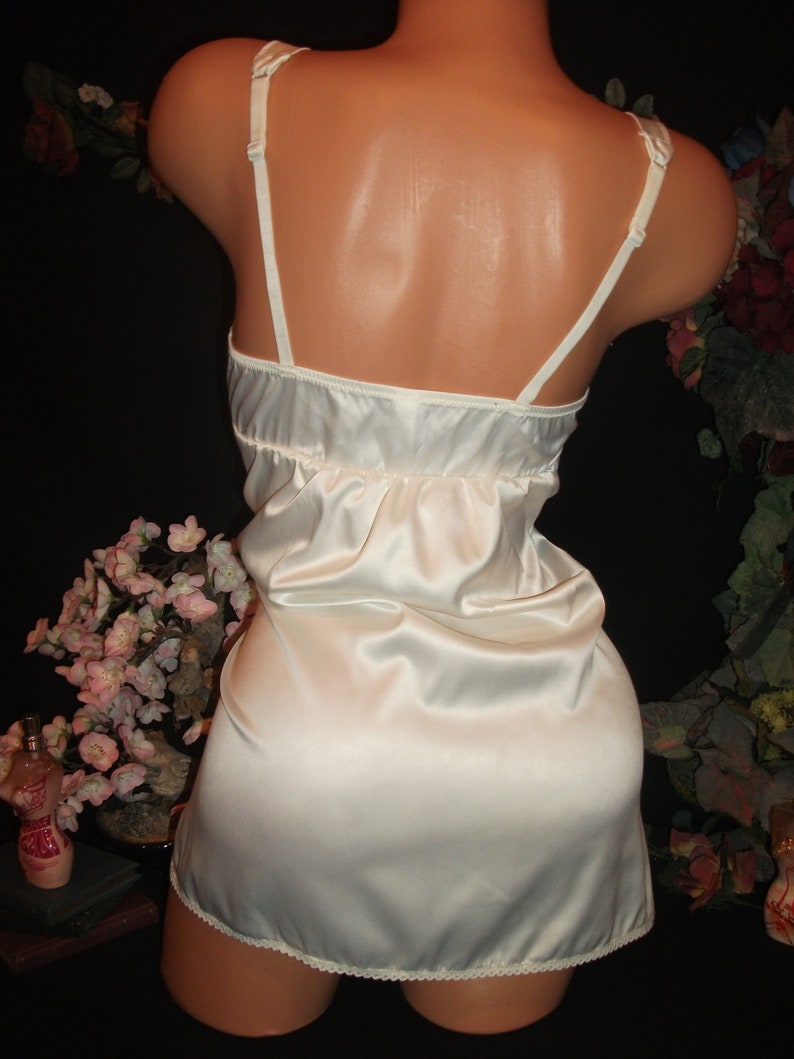 Satin Spandex Wide Lace Mesh Babydoll Nighty Nightie Nightgown | Etsy