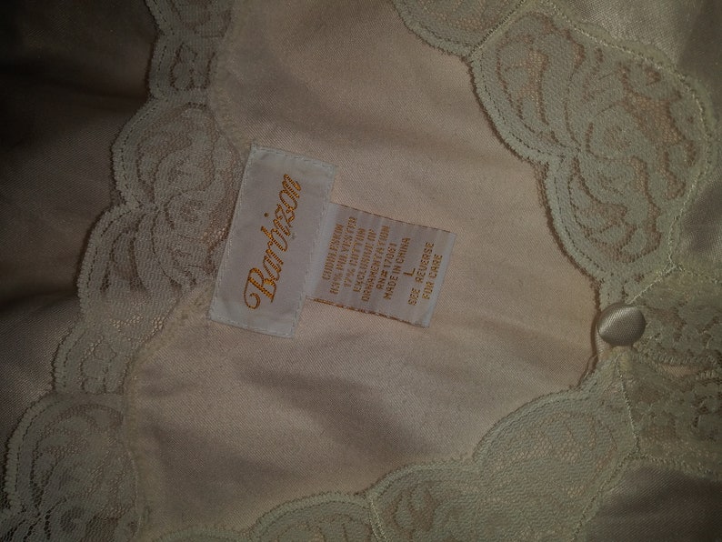 Vtg Satin Cotton Long Nightgown Vtg 80s Satin Nightgown Shiny Anastasia Gown Brushed Cotton Lace embroidery Long Nightgown Lingerie L 50