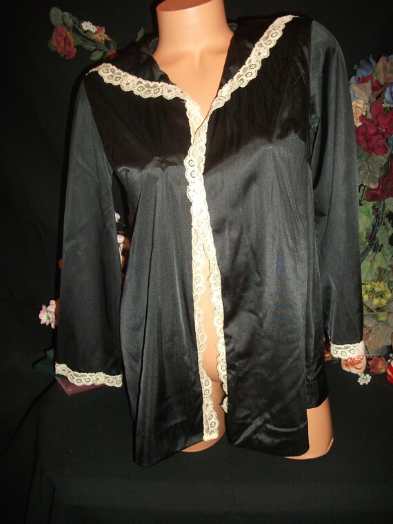 Vtg Silky 50S fine silky Dressing Robe Bed Robe N… - image 1