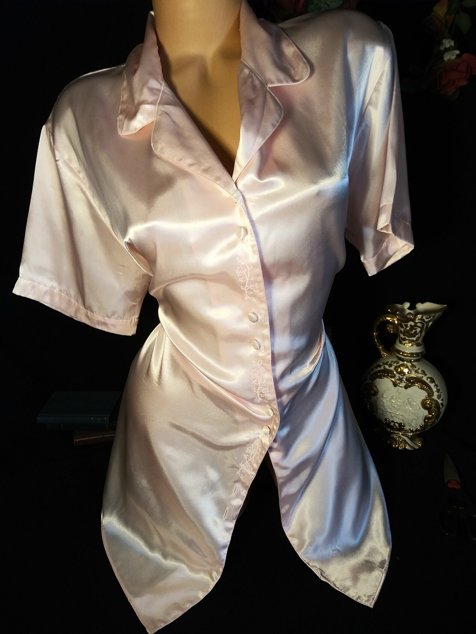 button up sleep gown