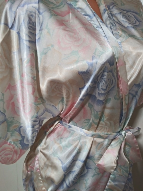 Vtg Satin Shiny Nightie Robe Gown Satin Nighty Shiny Dressing Robe