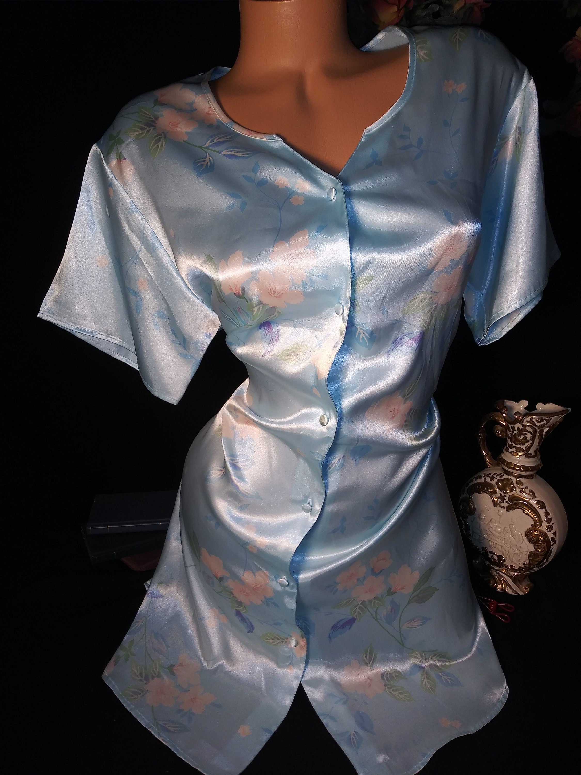 button up sleep gown