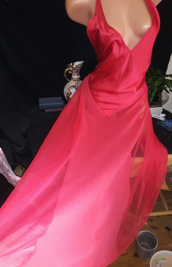 Vtg Silky Victoria's Secret Long Sheer Nightgown Wedd… Gem