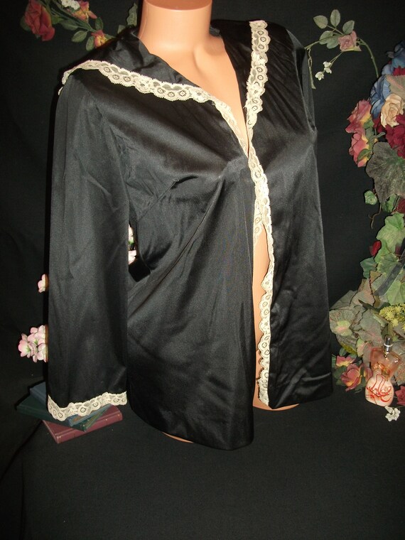 Vtg Silky 50S fine silky Dressing Robe Bed Robe N… - image 3