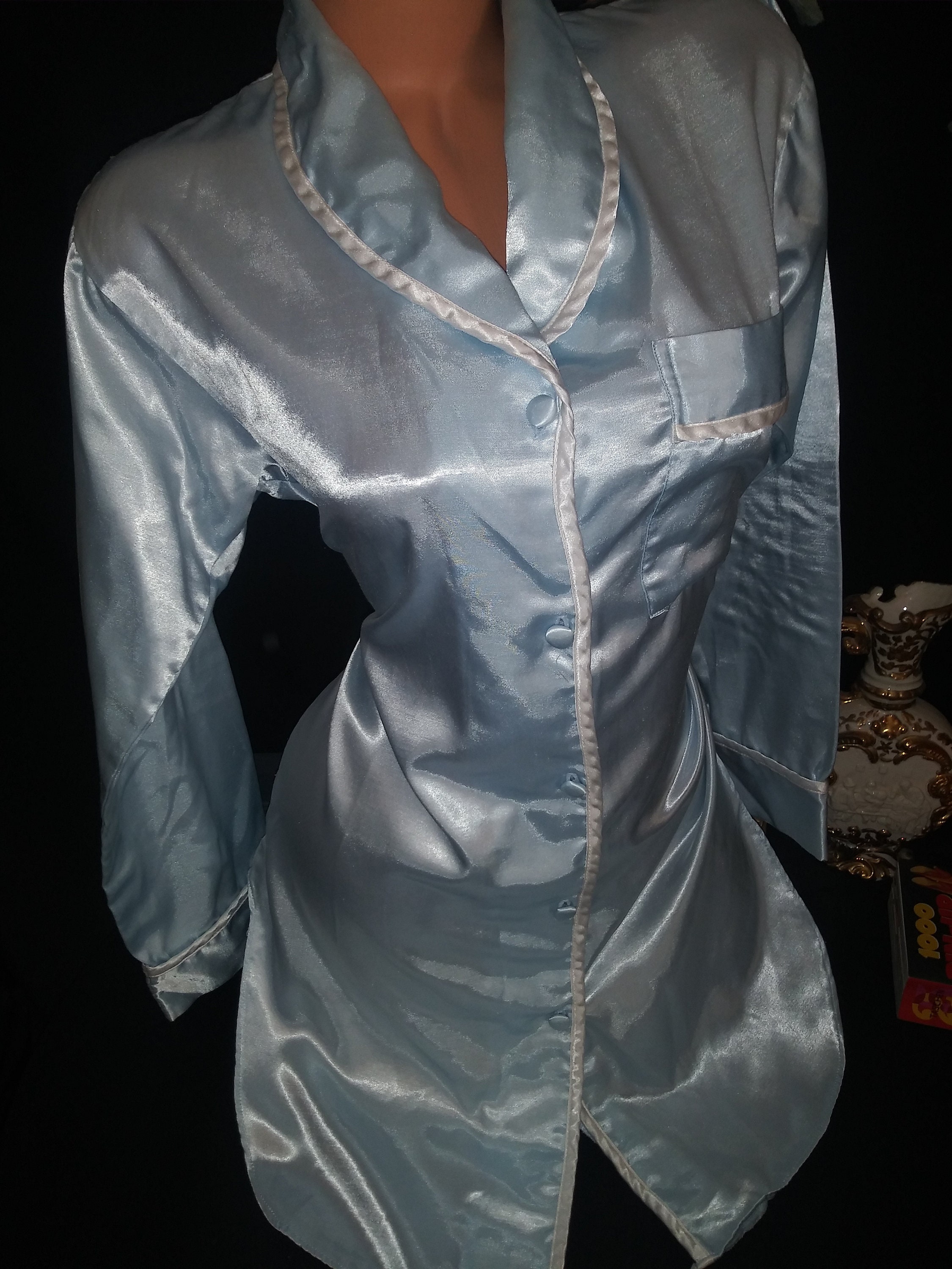 Vtg 80s Satin Anastasia Nighty Sleep 