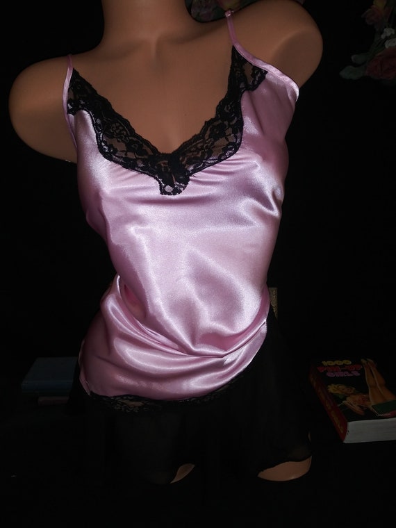 Satin Nightgown Soft Pink Nighty Gown Thin Satin Shin… Gem