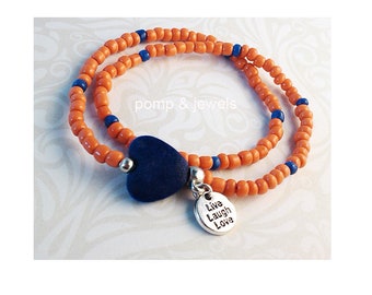 friendship bracelet/bracelet/wrap bracelet/ORANGEADE/heart/boho/esoteric/mantra/yoga/talisman/lucky charm/orange/gift for/valentine's day