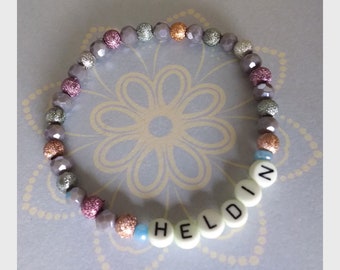 HELDIN/motivation/friendship bracelet/bracelet/esoteric/hippie/yoga/gift for her/saying/colorful bracelet/heart/mantra