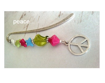 viva magenta /lesezeichen/HIPPIE PEACE/geschenk für sie/pink/bunt/geschenk für/buch/lesen/buchhänderlin/hippie/flower power/trend/boho