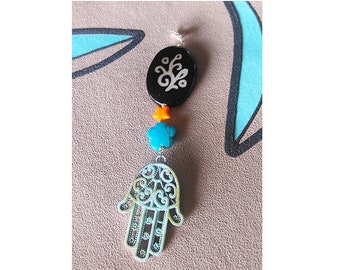 charm/anhänger/bettelkette/VINTAGE HAMSA/fatima/hamsa/hand/orient/achat/basic kette/geschenk für sie/brocante/patina/vintage/shabby