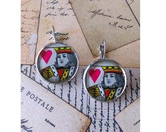 KING OF HEARTS/dangle earrings/earrings/ear jewellery/playing cards/boho/trend/gift for her/casino/heart/love/love/king/card game/xl