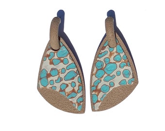 Único hermoso aretes hechos a mano-polímero de arcilla