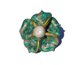 Arcilla del polímero hermosa única flor anillo mosaico hecho a mano regalo para mujeres-gran anillo