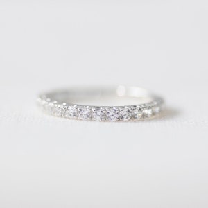 Stardust II 14K White Gold Half Eternity Diamond Ring Handmade Jewellery image 1