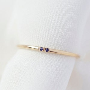 Sirius II 14K Yellow Gold Mini Blue Sapphire Ring image 1