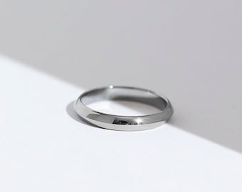 Atlas Knife Edge Band (3mm) - Solid 14K Black Gold Wedding Ring - Handmade Jewellery