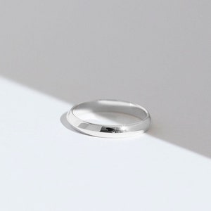 Atlas Knife Edge Band (3mm) - 925 Sterling Silver Wedding Ring - Handmade Jewellery