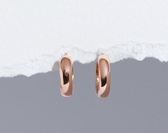 Alex Domed Huggies - Solid 14K Rose Gold Domed Huggies Earring - Handmade Jewellery