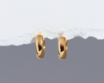 Alex Domed Huggies - Solid 14K Yellow Gold Domed Huggies Earring - Handmade Jewellery
