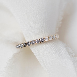 Ombré Stardust II - 14K Yellow Gold Half Eternity ombré diamond Ring - Handmade Jewellery