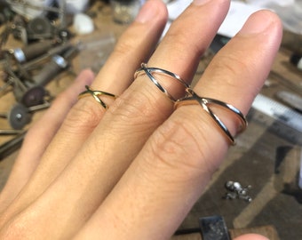 X Ring - 14K Yellow Gold Ring - Handmade Jewellery - Etsy