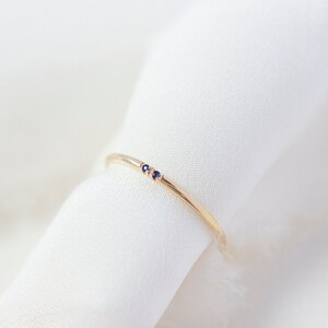 Sirius II 14K Yellow Gold Mini Blue Sapphire Ring image 2