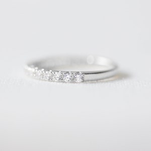 Stardust II 14K White Gold Half Eternity Diamond Ring Handmade Jewellery image 2